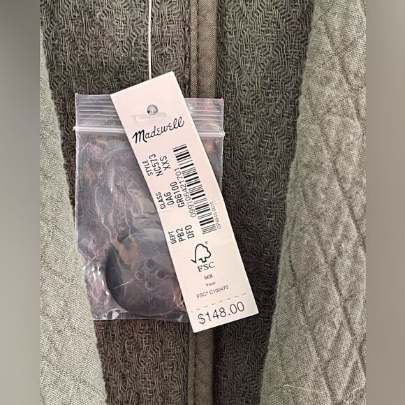 Madewell Diamond Jacquard Shaw oversized Blazer in army green XXS. NWT - Picture 7 of 7